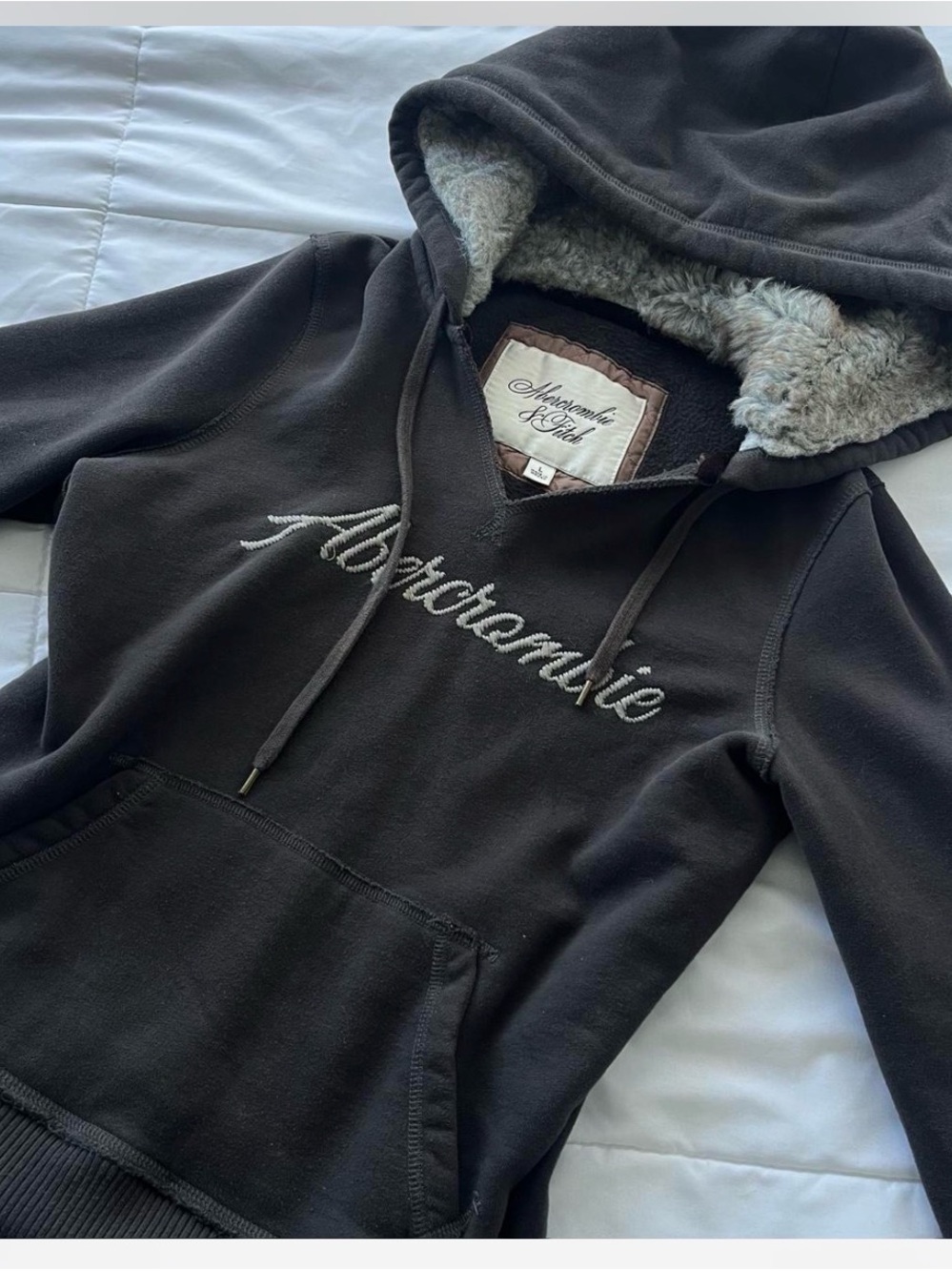 Vintage Abercrombie & Fitch Y2K Fur Lined Hoodie